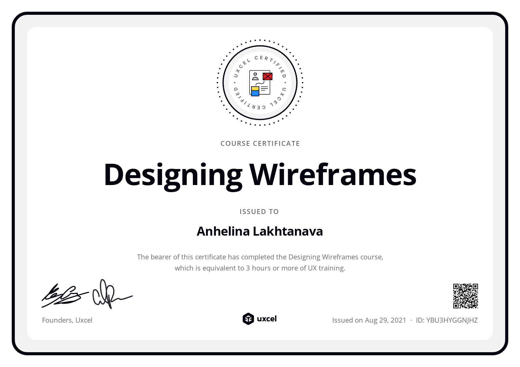 Anhelina Lakhtanava's certificate
